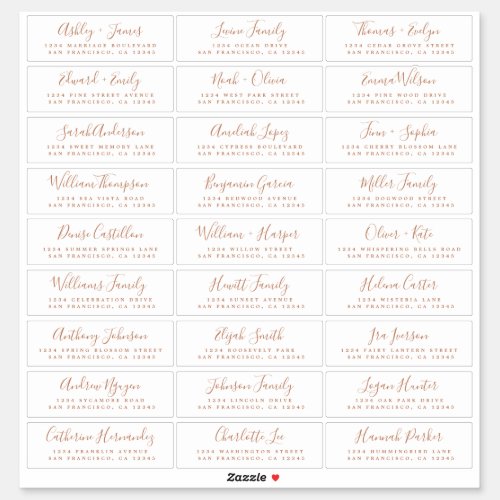 Customizable Wedding Guest Address Labels