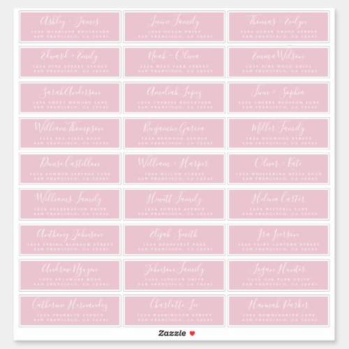 Customizable Wedding Guest Address Labels