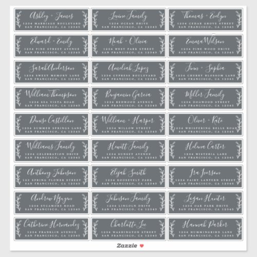 Customizable Wedding Guest Address Labels