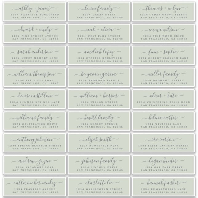 Customizable Wedding Guest Address Labels (Front)