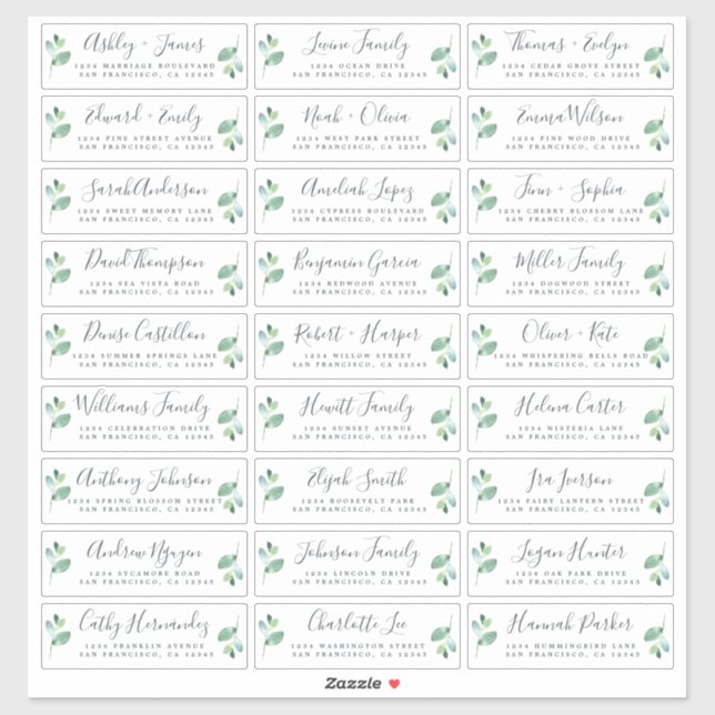 Customizable Wedding Guest Address Labels (Sheet)