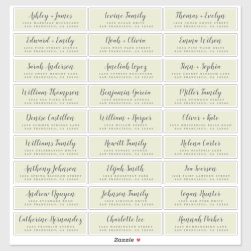 Customizable Wedding Guest Address Labels