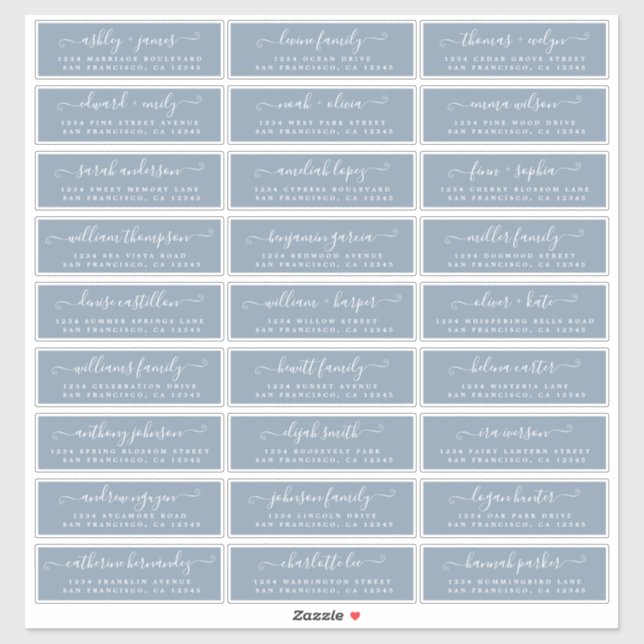 Customizable Wedding Guest Address Labels (Sheet)
