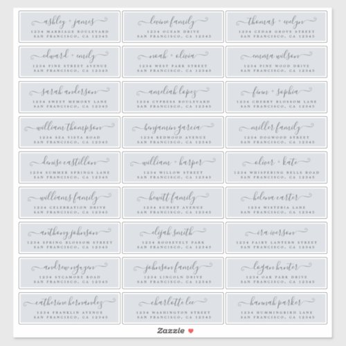 Customizable Wedding Guest Address Labels