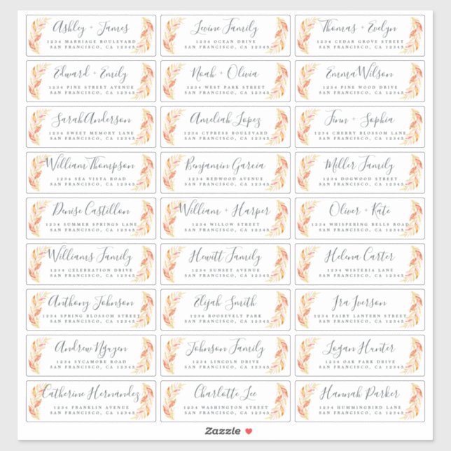 Customizable Wedding Guest Address Labels (Sheet)