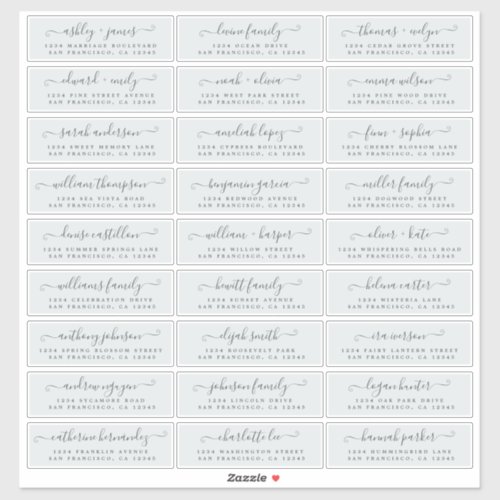 Customizable Wedding Guest Address Labels