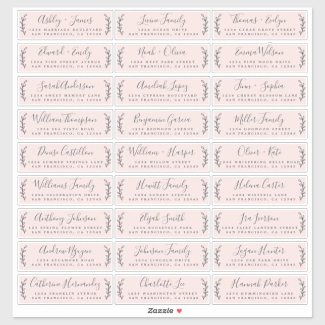 Customizable Wedding Guest Address Labels (Sheet)