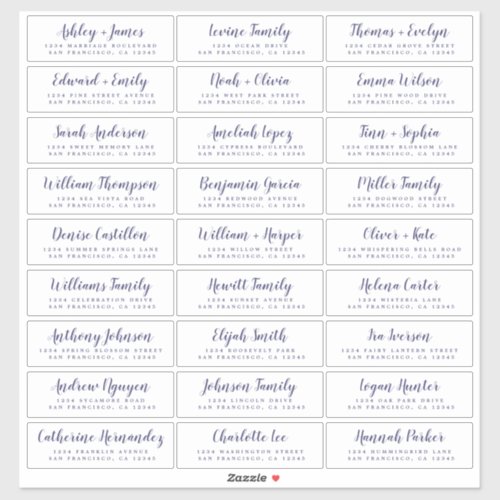 Customizable Wedding Guest Address Labels