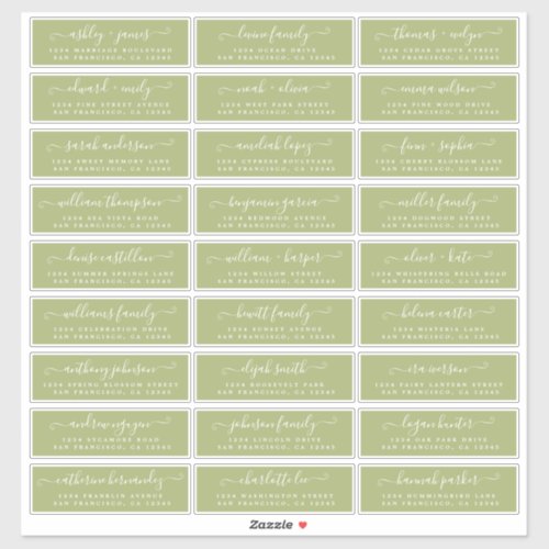 Customizable Wedding Guest Address Labels