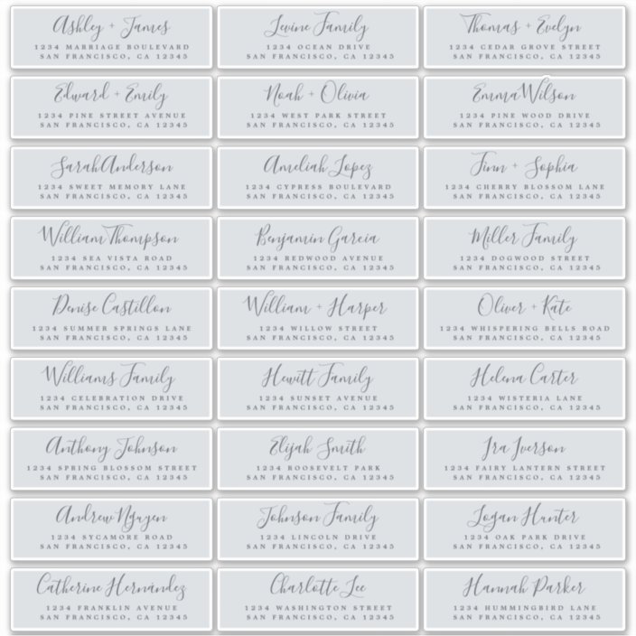 Print your own address labels wedding