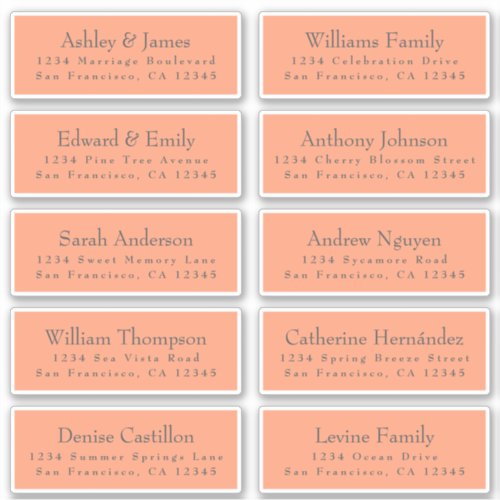 Customizable Wedding Guest Address Labels