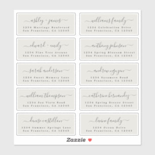 Customizable Wedding Guest Address Labels