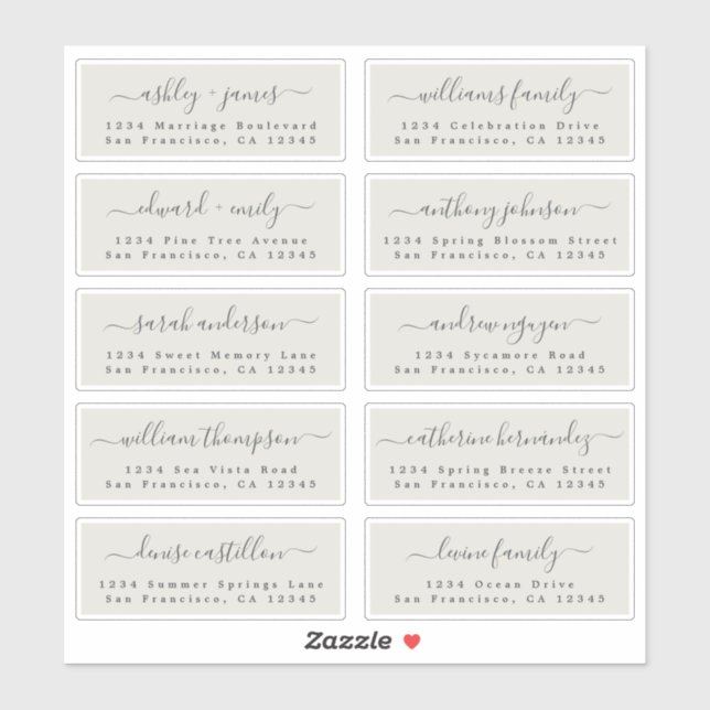 Customizable Wedding Guest Address Labels (Sheet)