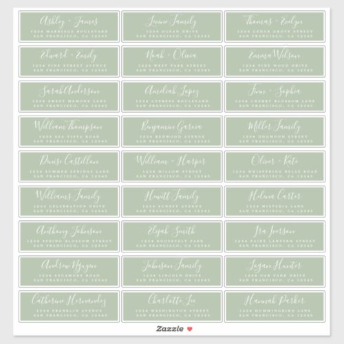 Customizable Wedding Guest Address Labels