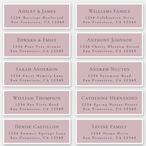 Customizable Wedding Guest Address Labels