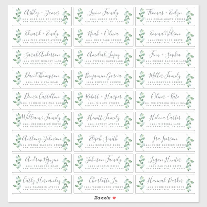 Wedding themed address labels