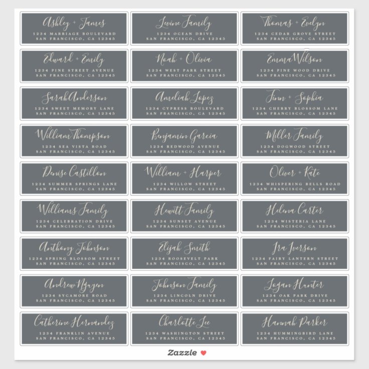 Customizable Wedding Guest Address Labels | Zazzle