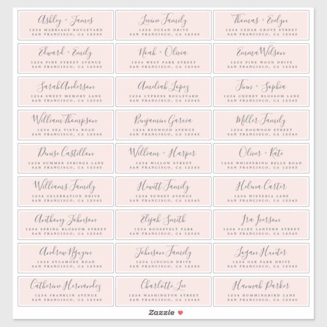 Customizable Wedding Guest Address Labels (Sheet)