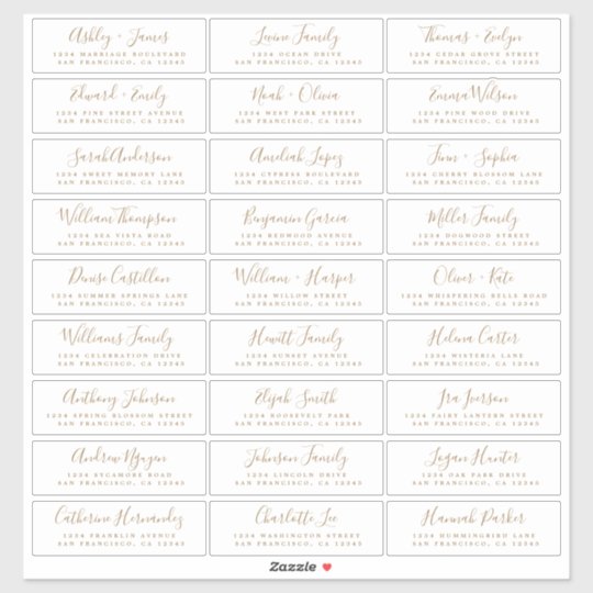 Elegant wedding address labels