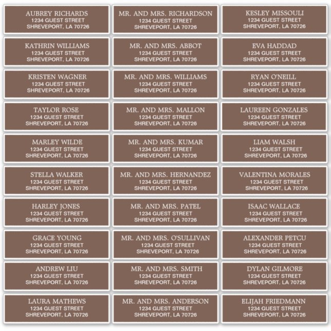 Customizable Wedding Guest Address Labels (Front)