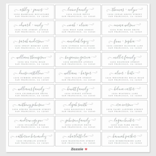 Customizable Wedding Guest Address Labels