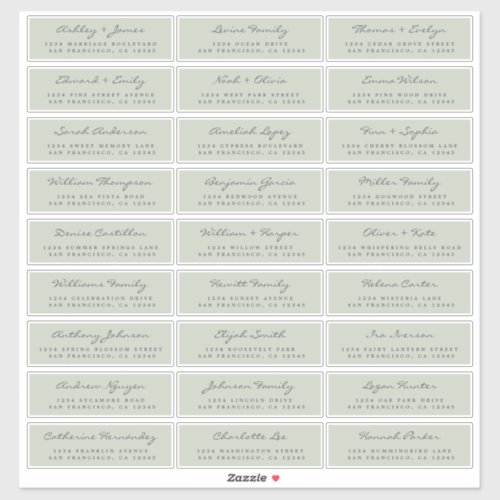 Customizable Wedding Guest Address Labels