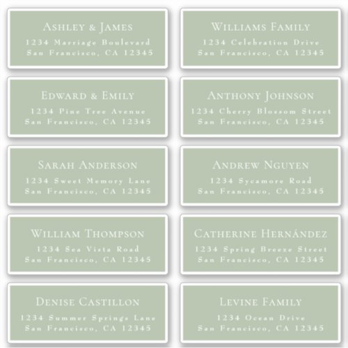 Customizable Wedding Guest Address Labels