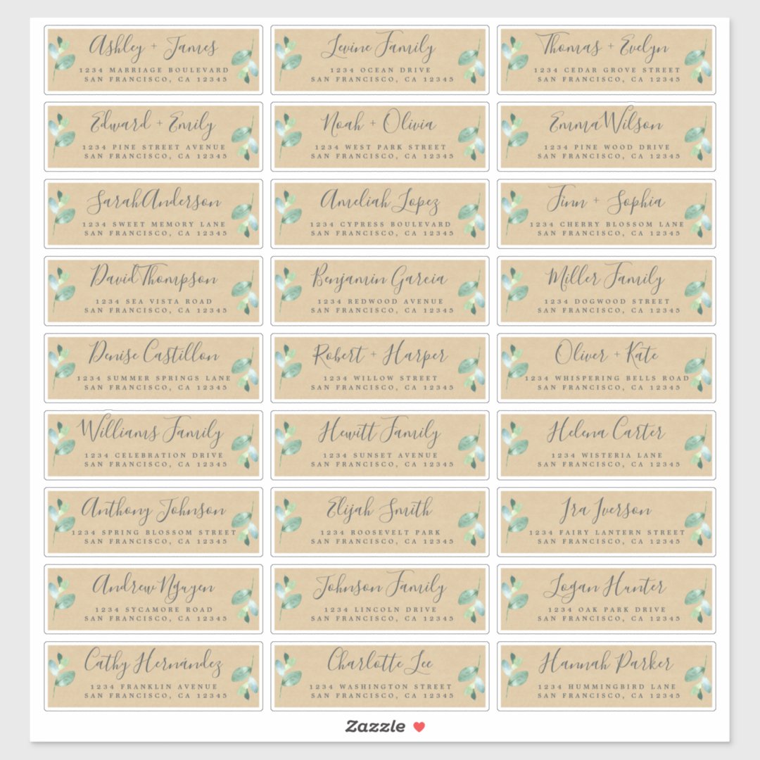 Customizable Wedding Guest Address Labels Zazzle