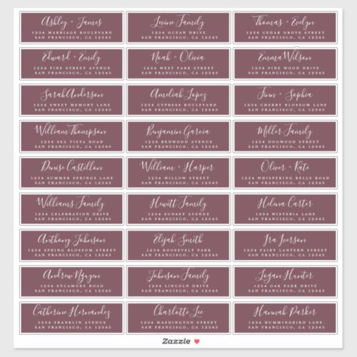 Customizable Wedding Guest Address Labels