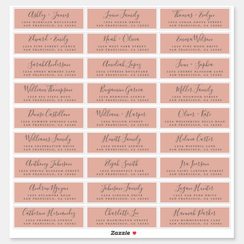 Customizable Wedding Guest Address Labels