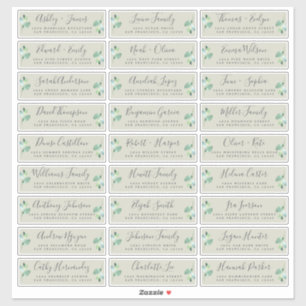 Customizable Wedding Guest Address Labels