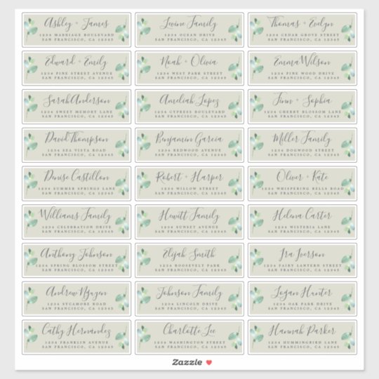 Free printable wedding address labels