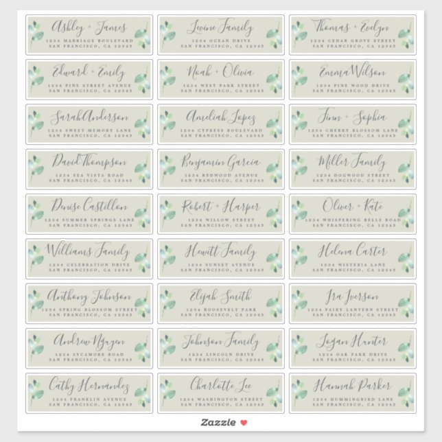 Customizable Wedding Guest Address Labels (Sheet)