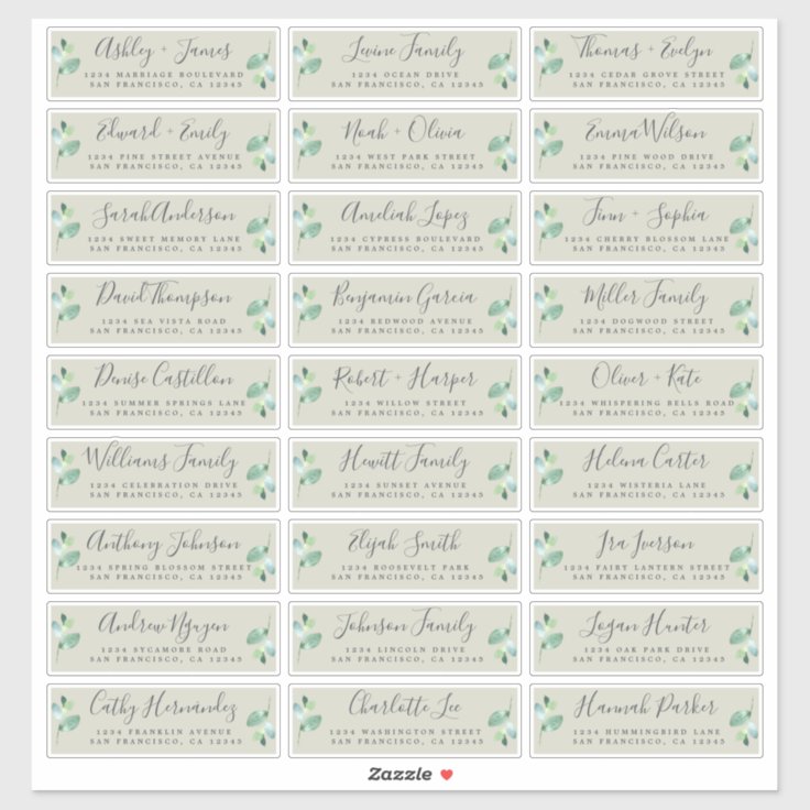 Customizable Wedding Guest Address Labels | Zazzle