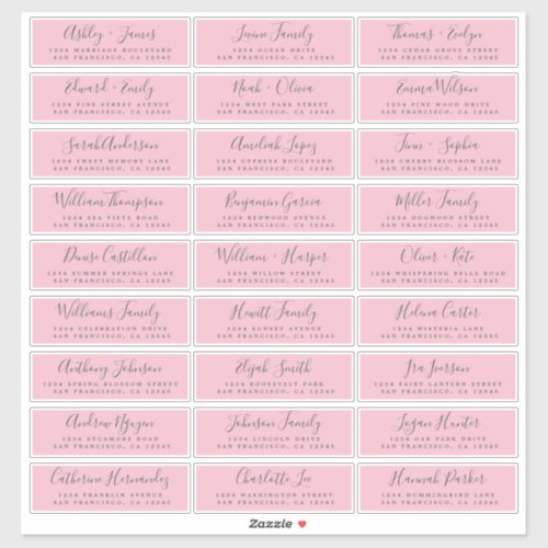 Customizable Wedding Guest Address Labels