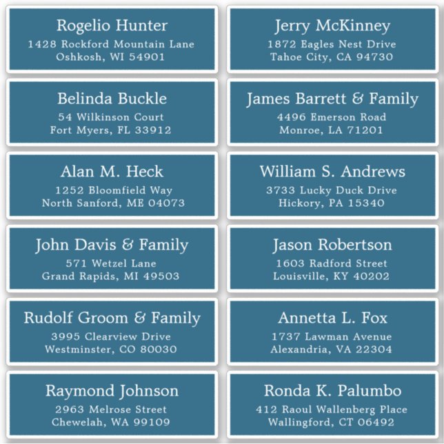 Customizable wedding guest address labels sticker (Front)