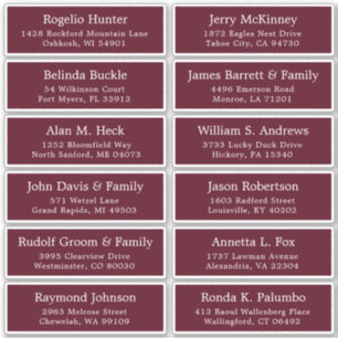 Customizable wedding guest address labels sticker