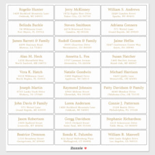 Customizable wedding guest address labels sticker