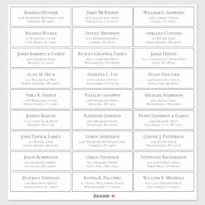 Customizable wedding guest address labels sticker