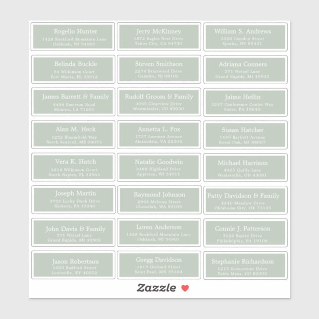 Customizable wedding guest address labels sticker (Sheet)