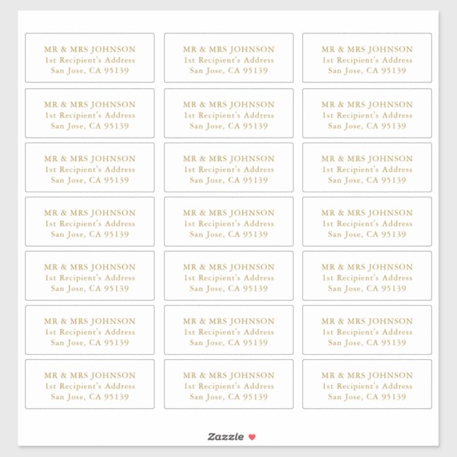 Customizable Wedding Guest Address Labels Sticker (Sheet)