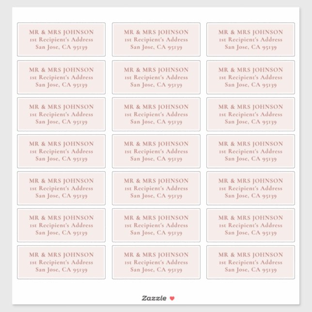 Customizable Wedding Guest Address Labels Sticker (Sheet)