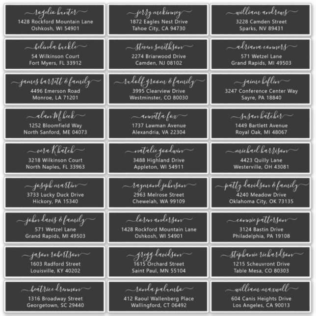 Customizable wedding guest address labels sticker (Front)