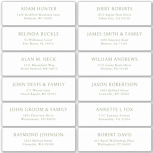Customizable wedding guest address labels sticker