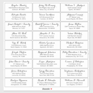 Customizable wedding guest address labels sticker