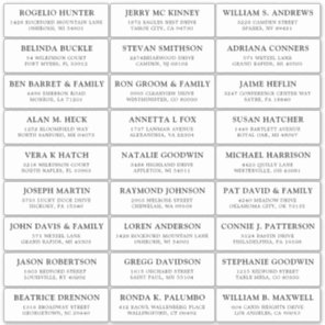 Customizable wedding guest address labels sticker