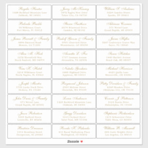 Customizable wedding guest address labels sticker