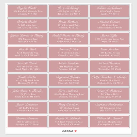 Customizable wedding guest address labels sticker | Zazzle.com