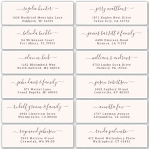 Customizable wedding guest address labels sticker