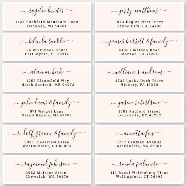 Customizable wedding Guest Address Labels Sticker Zazzle